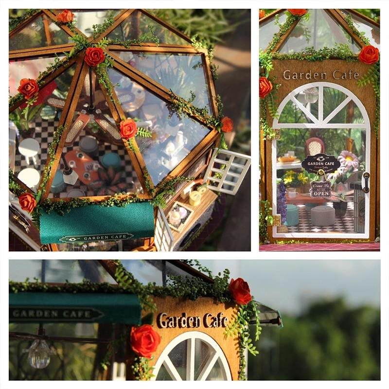 Cutebee Gd01a Garden Cafe DIY Dollhouse — front angle