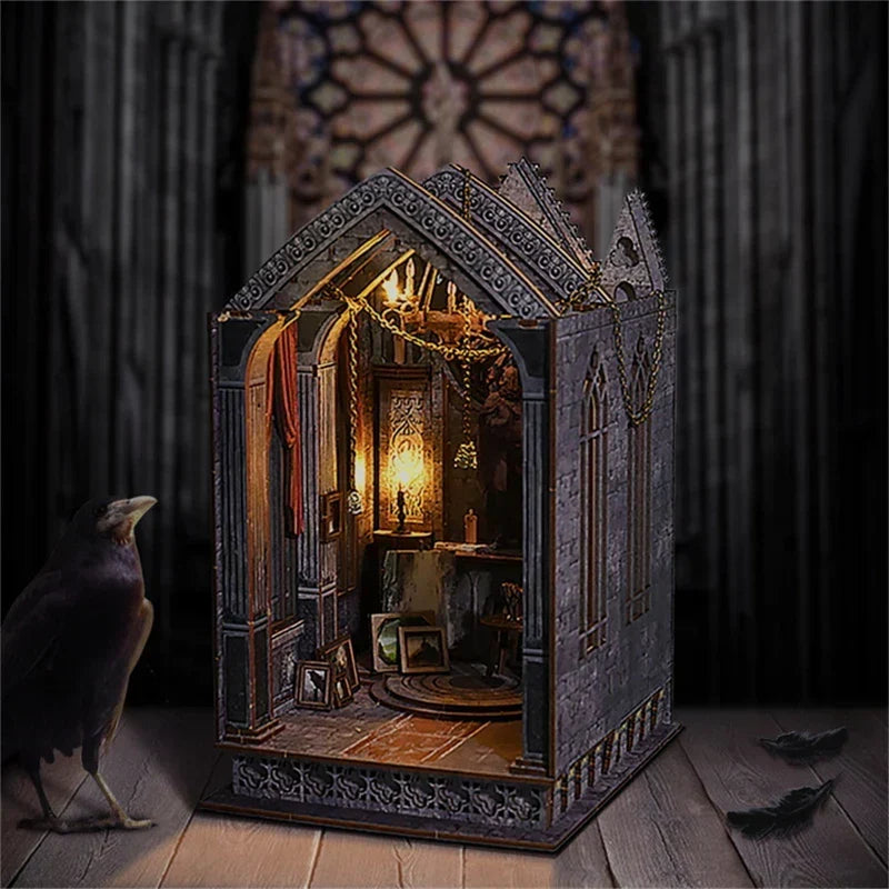Gothic Architecture DIY Book Nook Kit — box and pieces