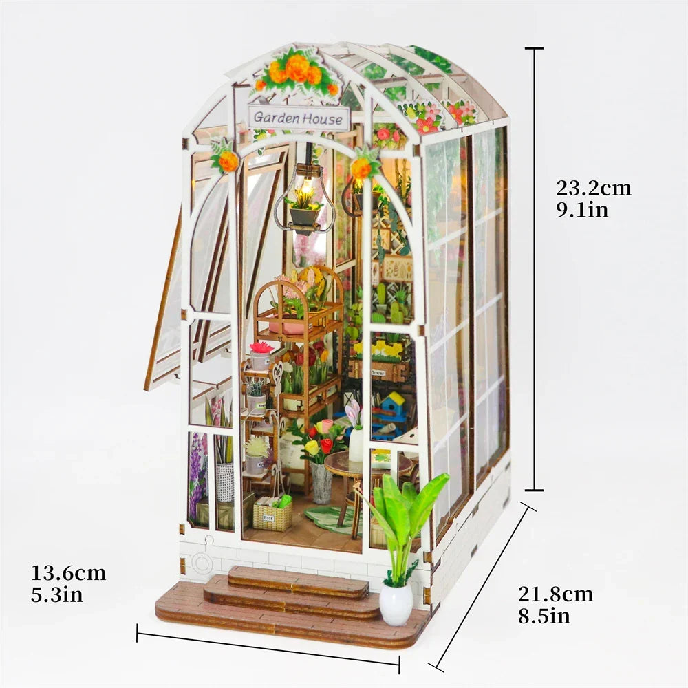 Garden House DIY Book Nook Kit — open display view