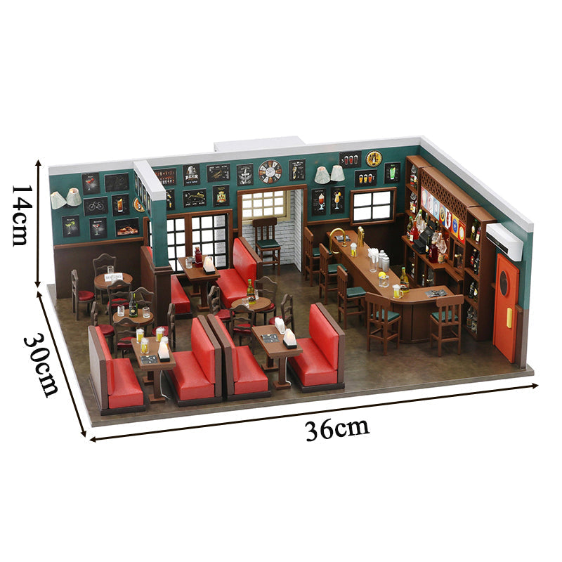 HIMYM Maclaren's Pub DIY Dollhouse Kit — detalied side view