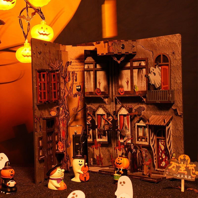 Halloween Alley Book Nook Kit — scene view