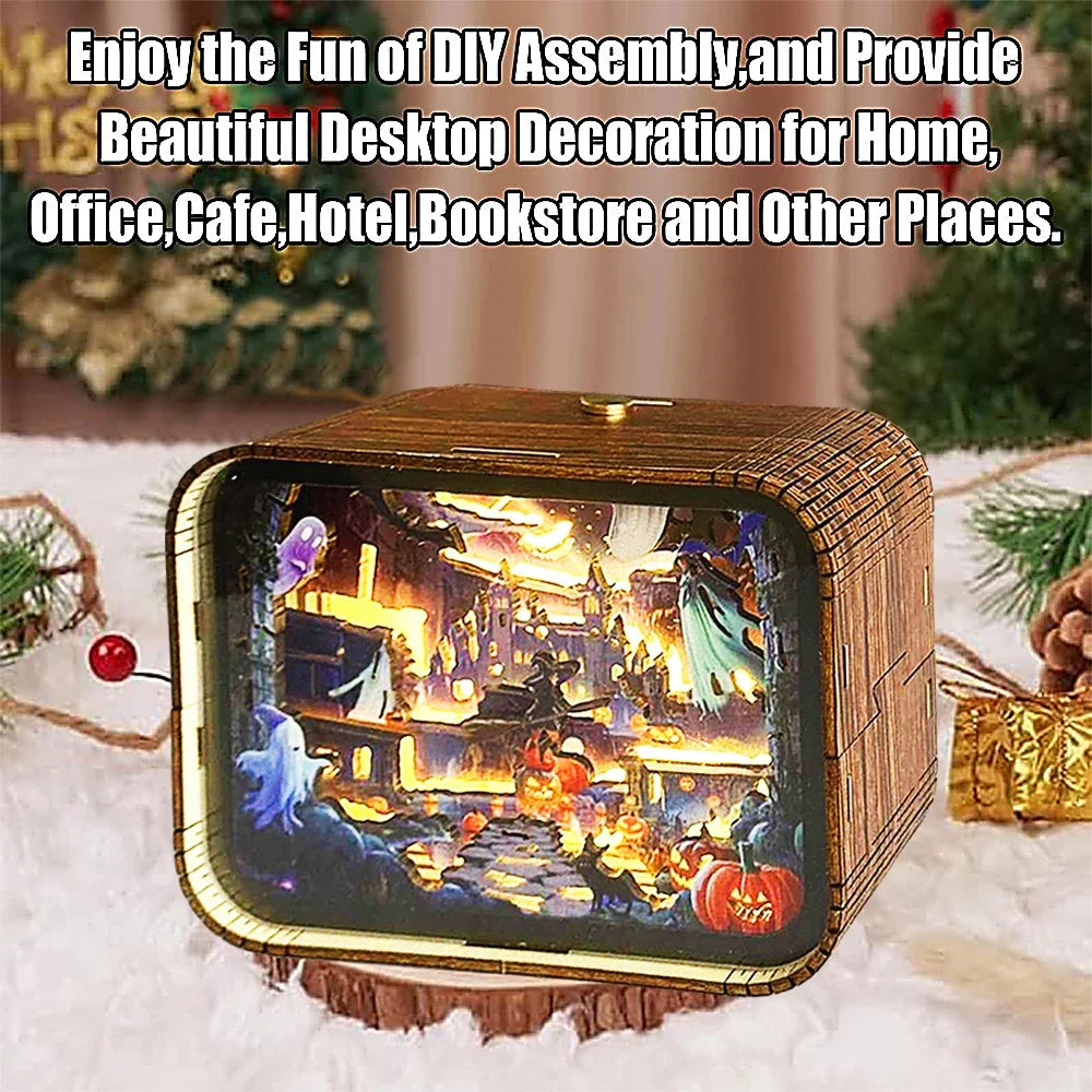 Haunted Castle DIY Night Light Kit — open display view