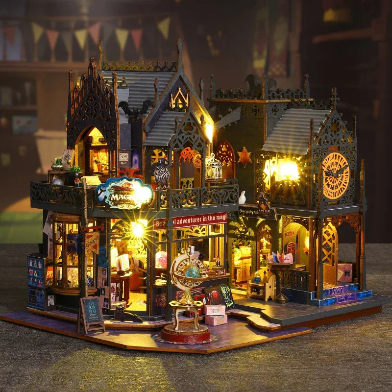 Holo Magic City DIY Miniature House Kit — open display view