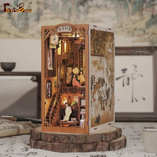 Ink Rhyme Bookstore DIY Book Nook Kit — detalied side view