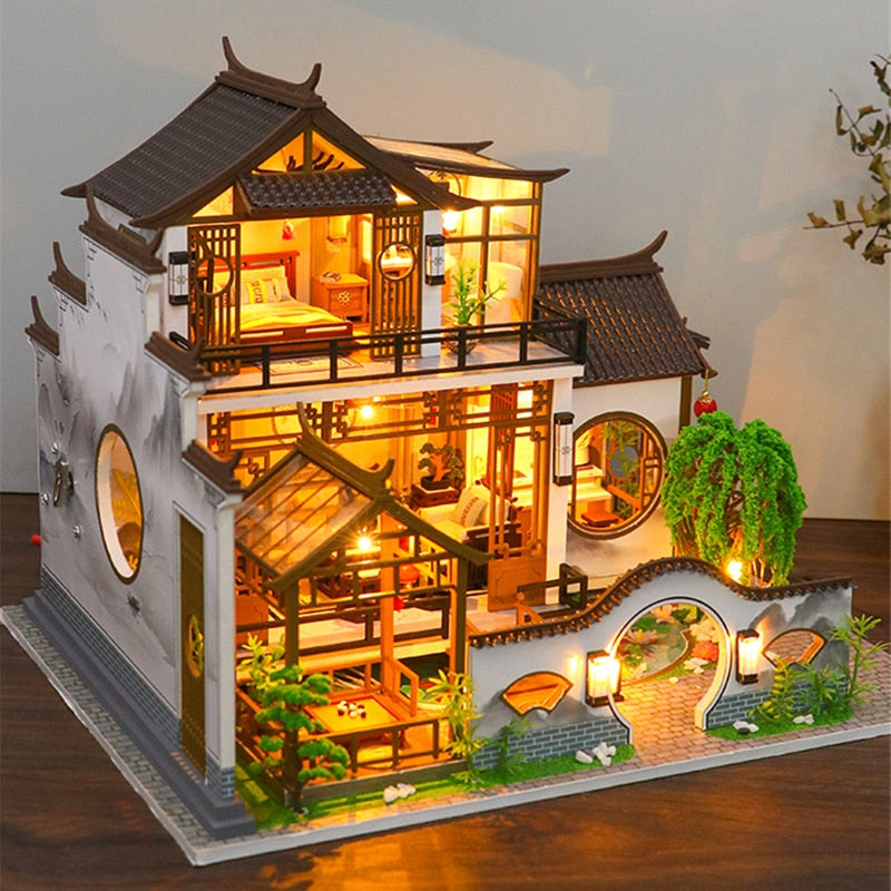 music cover doll DIY Miniature House Kit — angled close-up