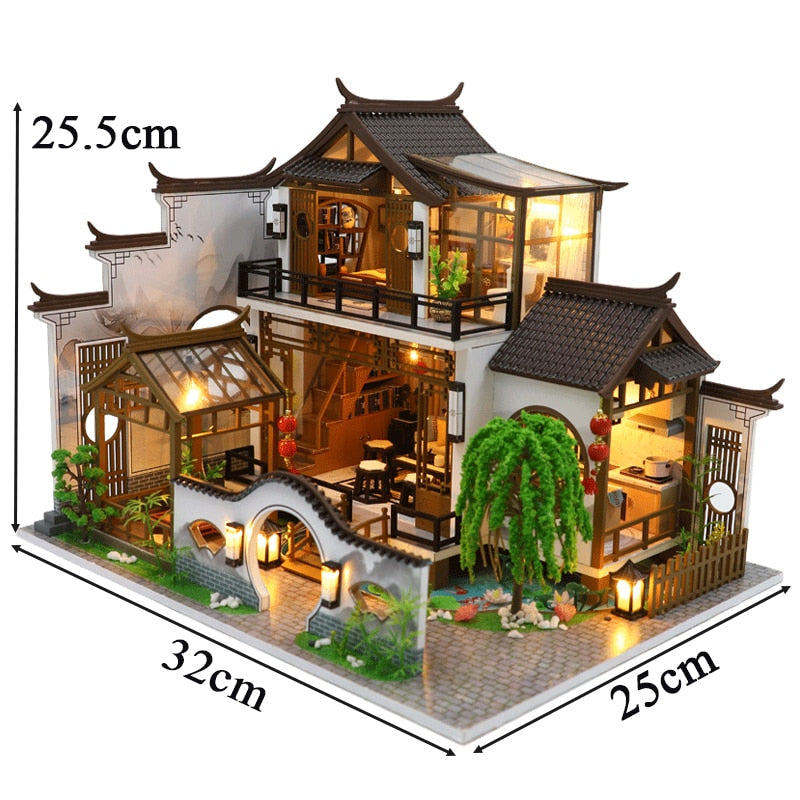 music cover doll DIY Miniature House Kit — front angle