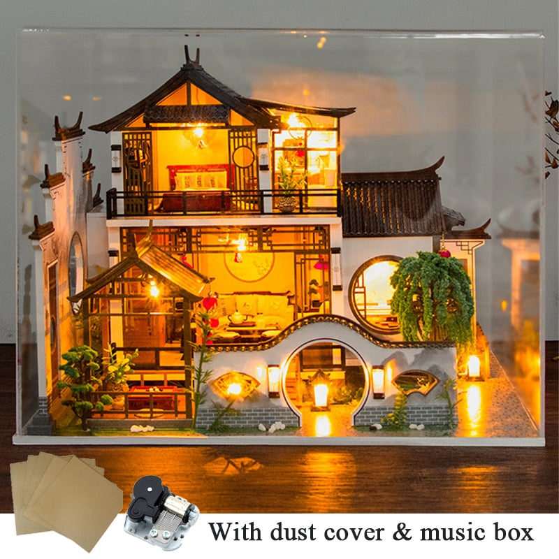 music cover doll DIY Miniature House Kit — box and pieces