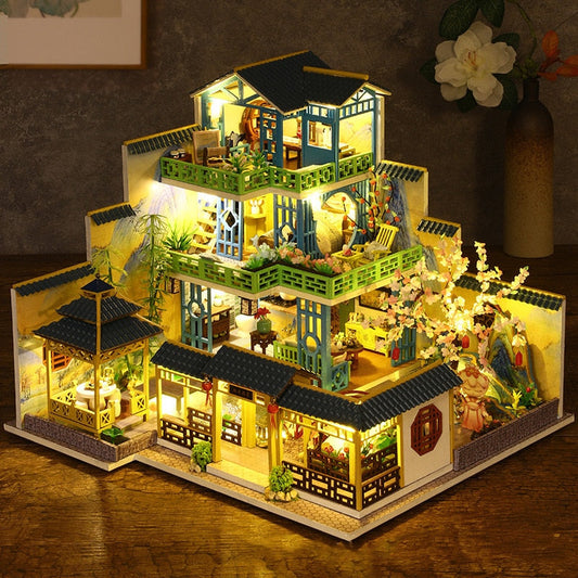 Japanese Garden DIY Miniature House Kit — detalied side view