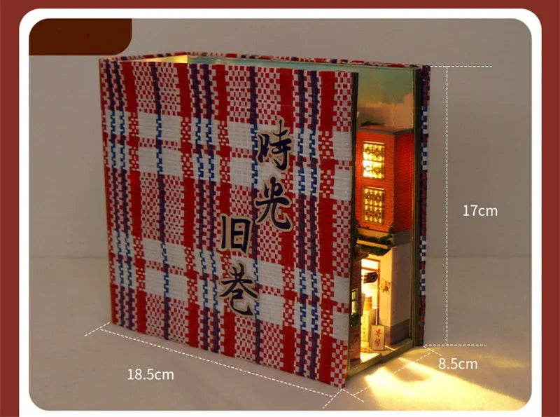 Japanese Town DIY Book Nook Kit — open display view