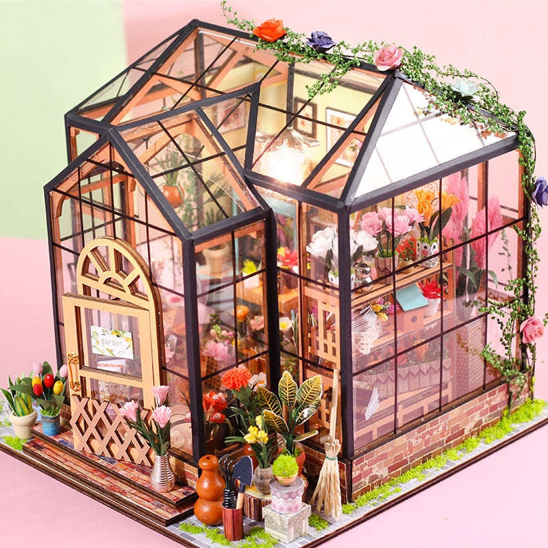 Jenny Greenhouse DIY Dollhouse Kit — scene view