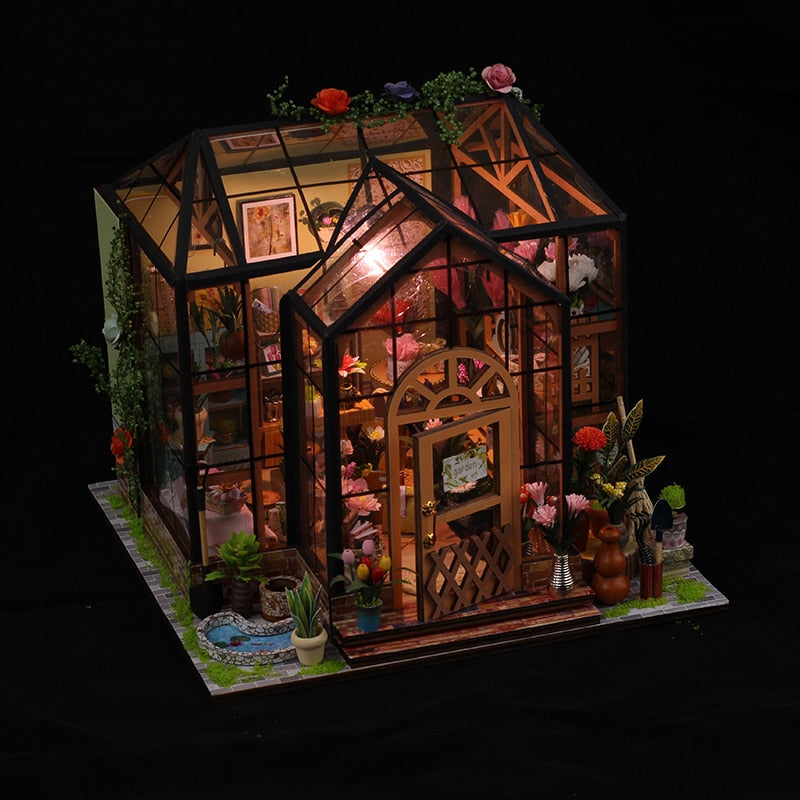 Jenny Greenhouse DIY Dollhouse Kit — box and pieces