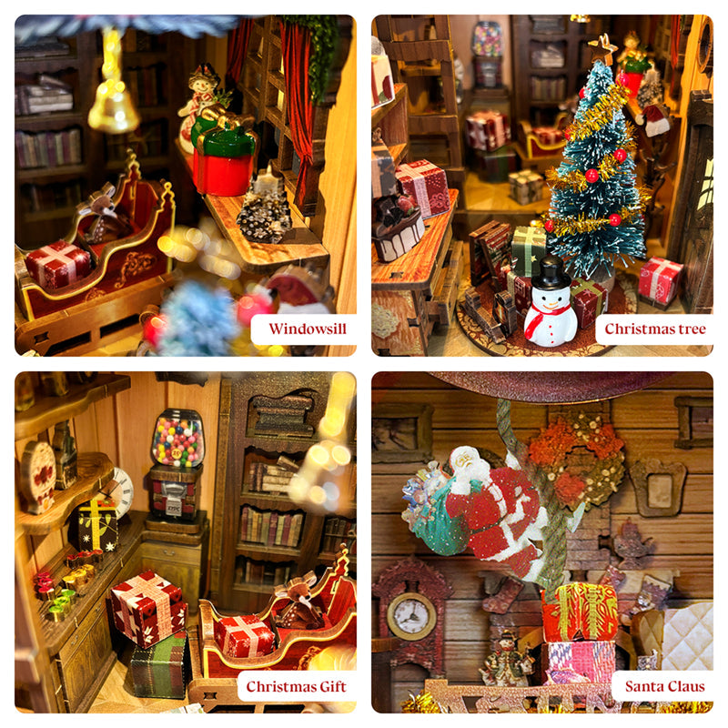 Jingle Cabin DIY Book Nook Kit — scene view