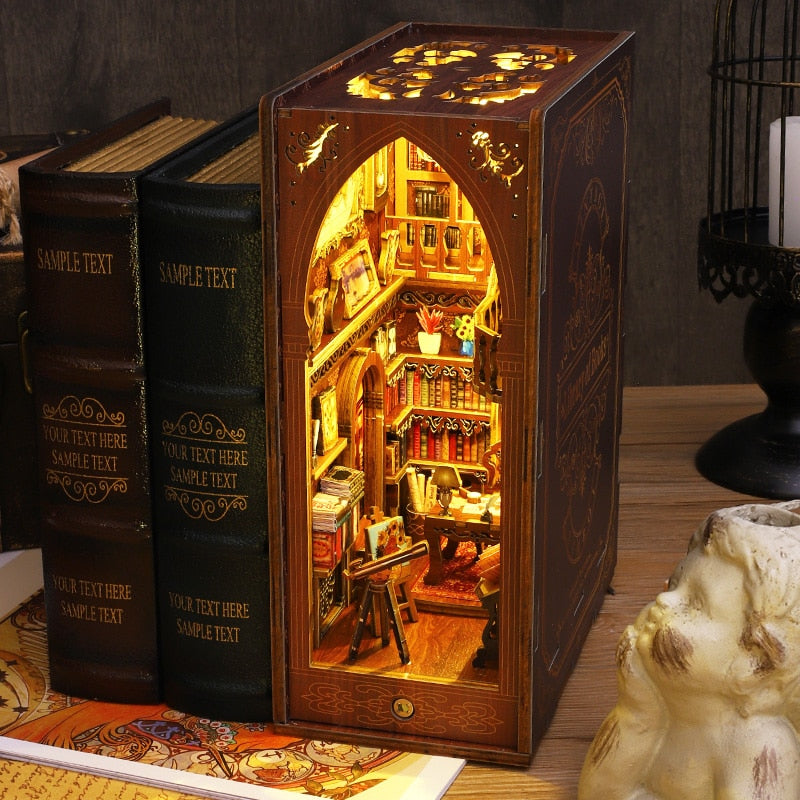Library Of Books DIY Book Nook Kit — box and pieces
