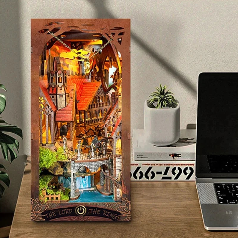 Epic Fantasy Realm DIY Book Nook Diorama Kit — detalied side view