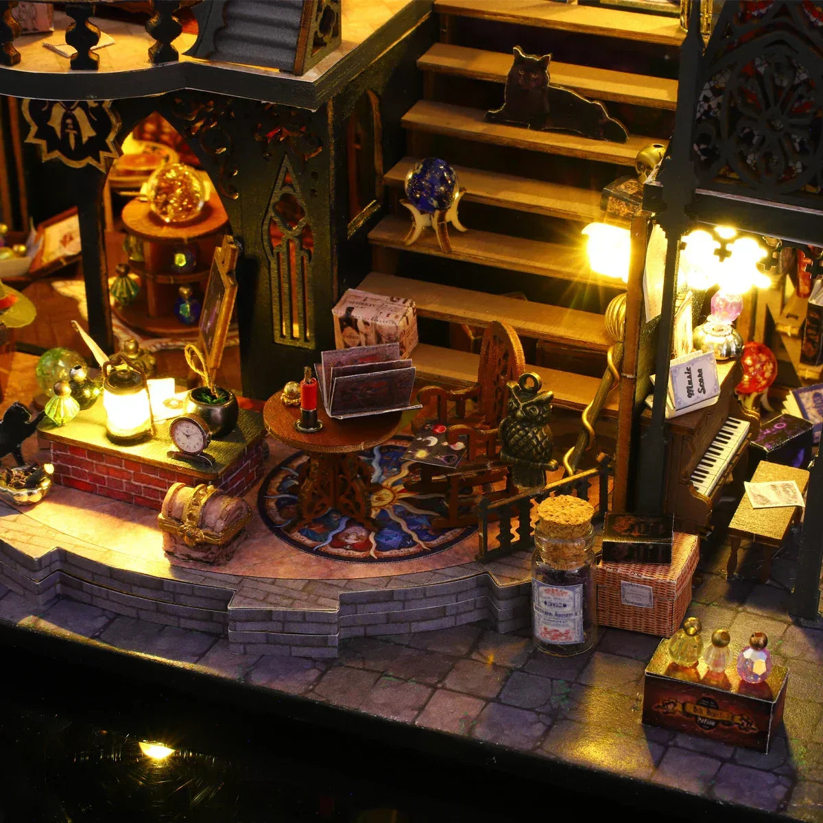 Luna Magic Retro DIY Miniature House Kit — angled close-up