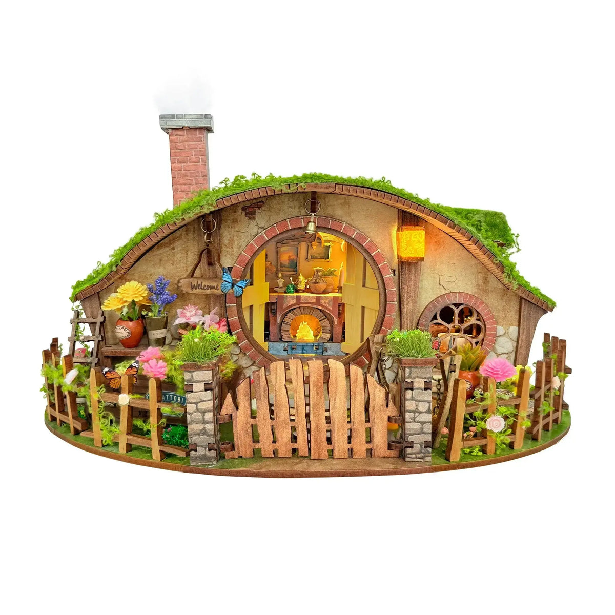 New DIY Wooden Magic Ring Casa Doll Houses Miniature Model — box and pieces