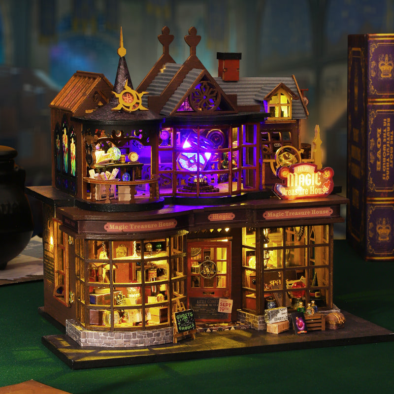 Magic Treasure DIY Miniature House Kit — open display view