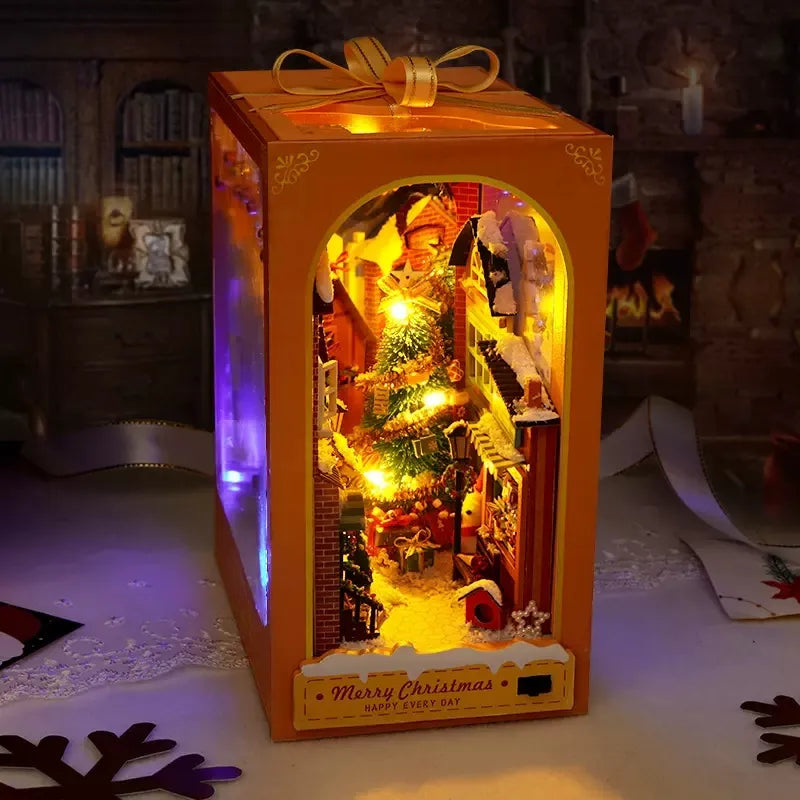 Merry Christmas DIY Book Nook Kit — scene view