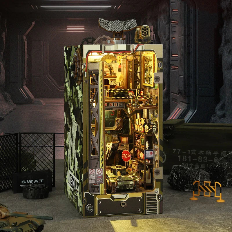 Military Base Book Nook Kit — open display view