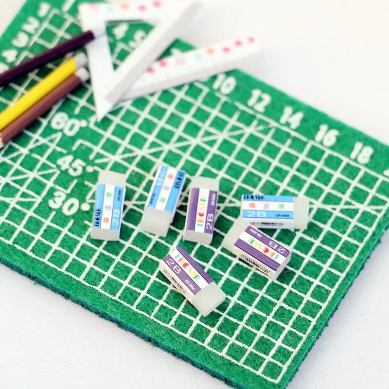 Dollhouse Mini Eraser Set 1:12 — front angle