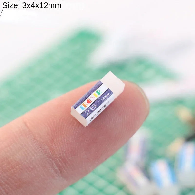Dollhouse Mini Eraser Set 1:12 — open display view