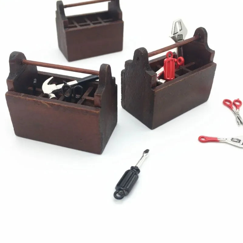 red set DIY Miniature House Kit — detalied side view