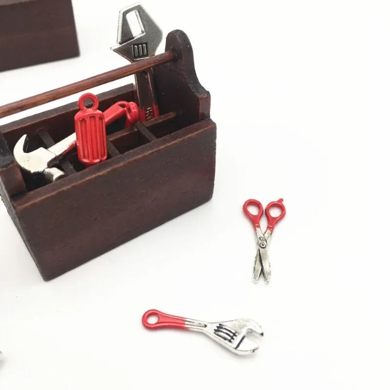 red set DIY Miniature House Kit — front angle