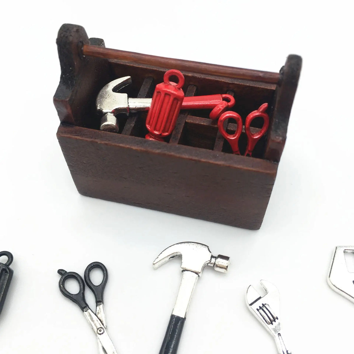 red set DIY Miniature House Kit — detalied side view
