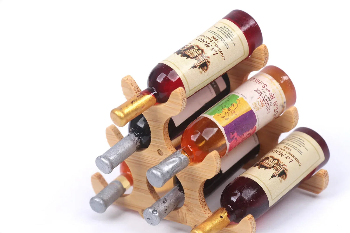 Dollhouse Bamboo Wine Rack 1:6 — main view