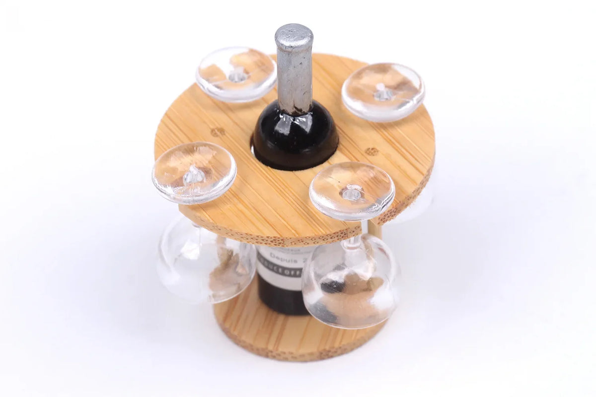 Dollhouse Bamboo Wine Rack 1:6 — scene view