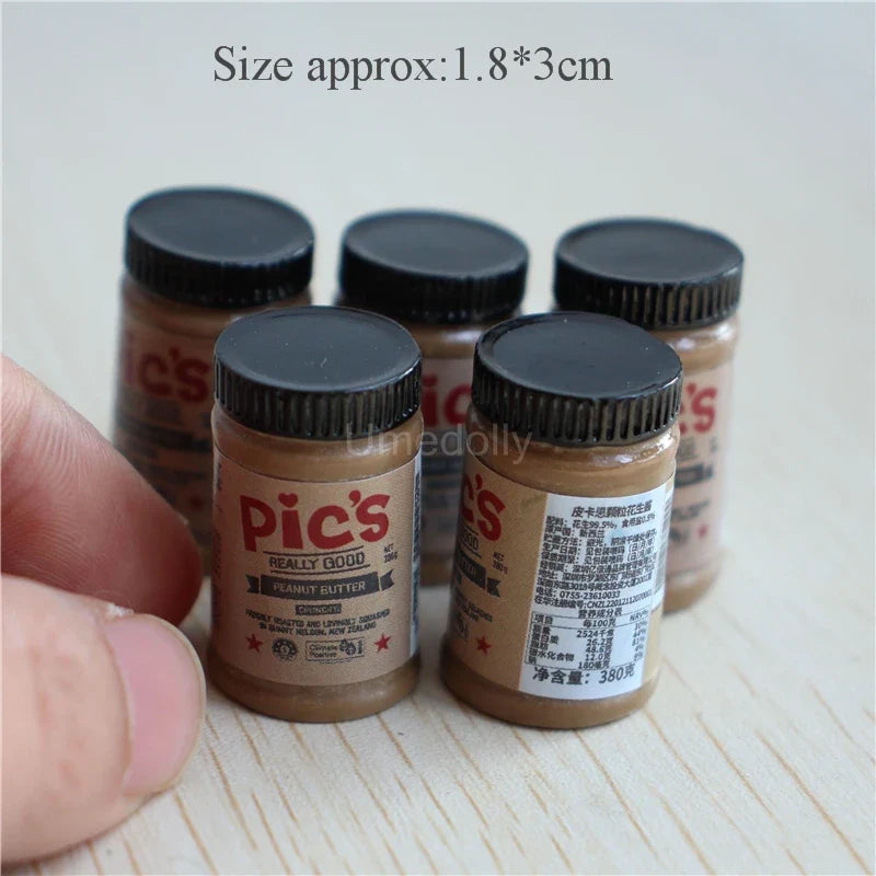 Dollhouse Bottle Set Miniature — angled close-up