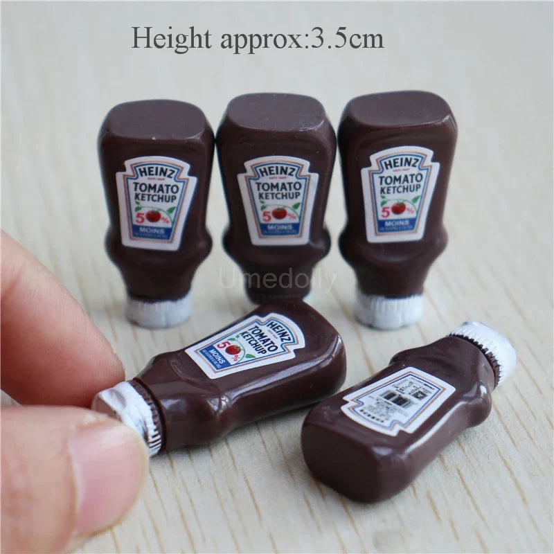 Dollhouse Bottle Set Miniature — angled close-up