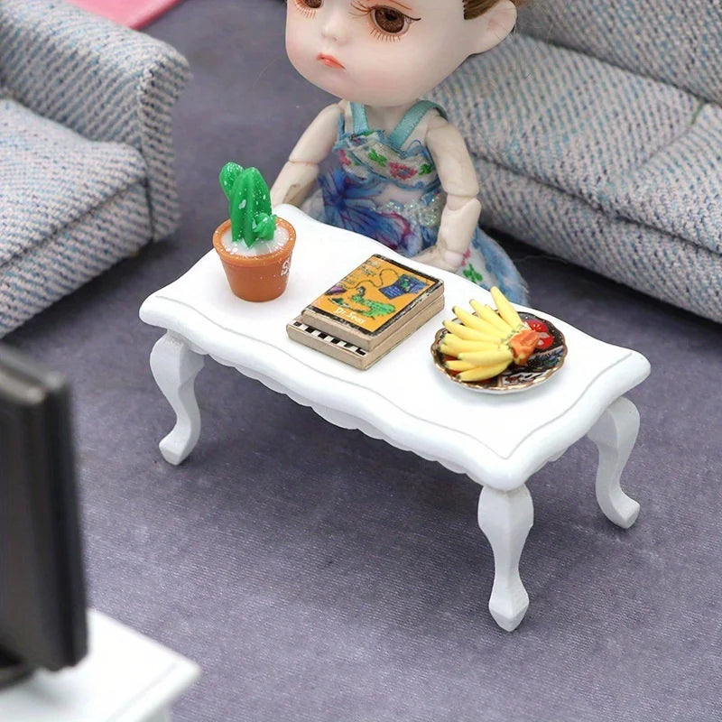 1:12 Miniature Coffee Table for Dollhouse — open display view
