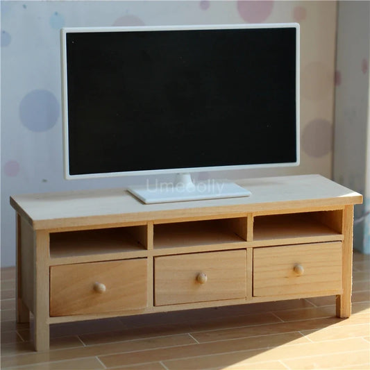 Dollhouse TV Bench 1:6 Scale — detalied side view