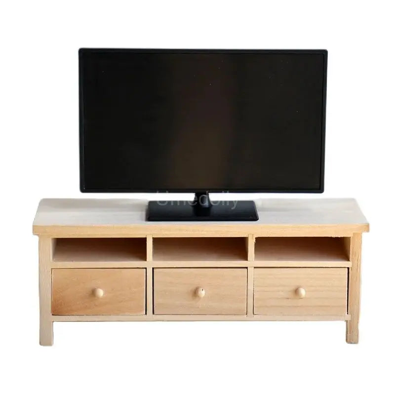 Dollhouse TV Bench 1:6 Scale — open display view