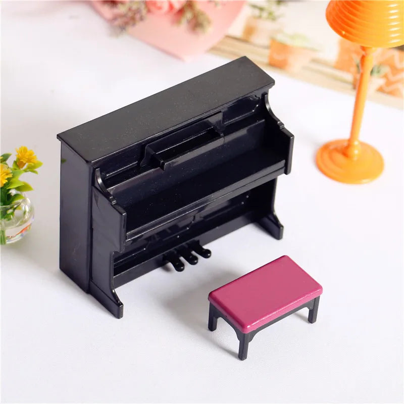 Upright Piano Scale DIY Miniature House Kit — detalied side view