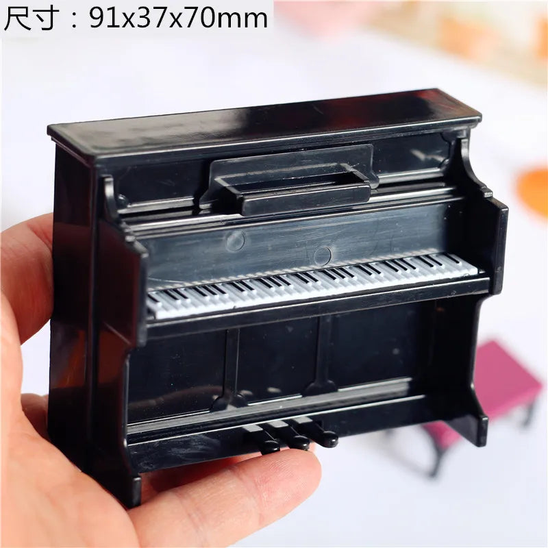 Upright Piano Scale DIY Miniature House Kit — angled close-up