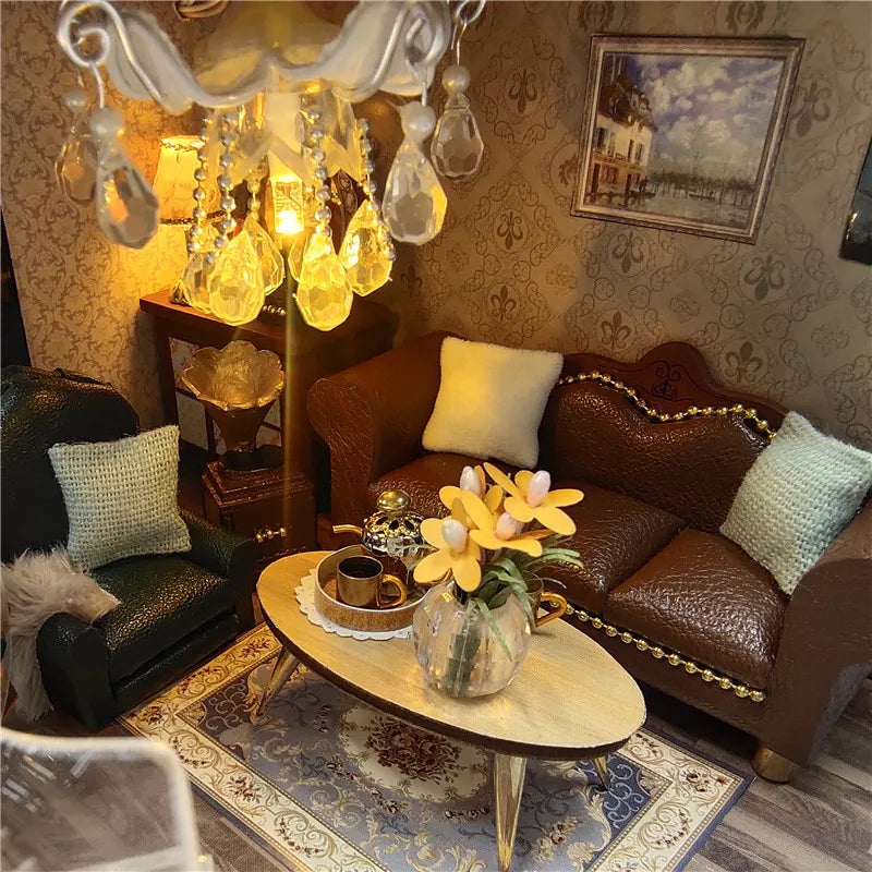 Modern Loft European DIY Miniature House Kit — scene view