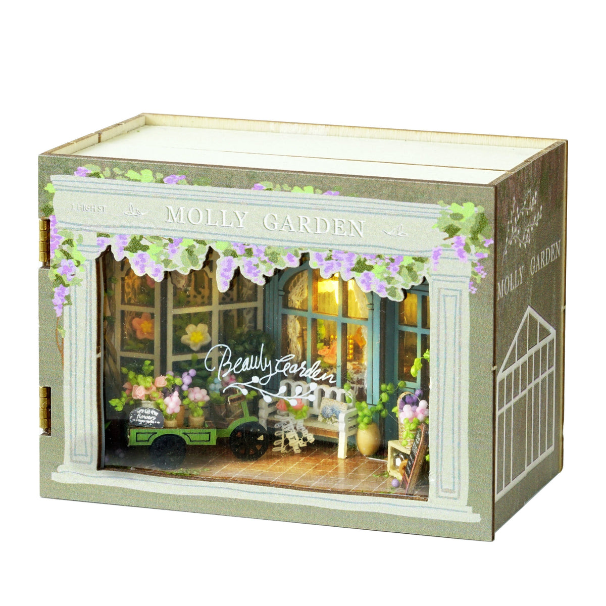 Molly Garden DIY Miniature House Kit — detalied side view