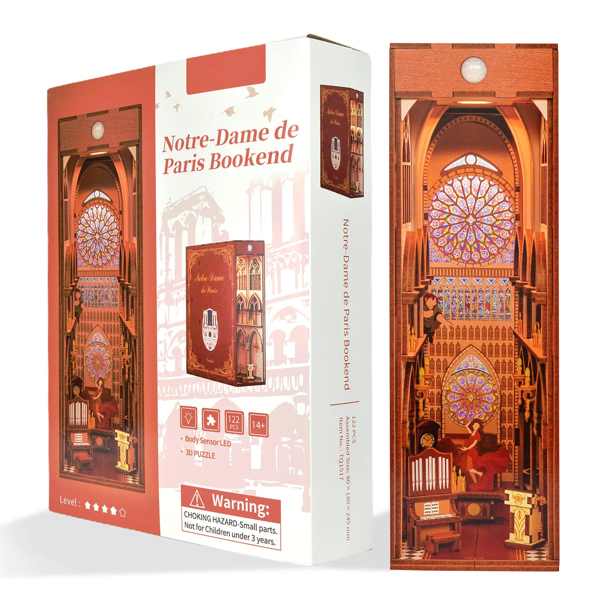 Notre Dame De Paris DIY Book Nook Kit — detalied side view
