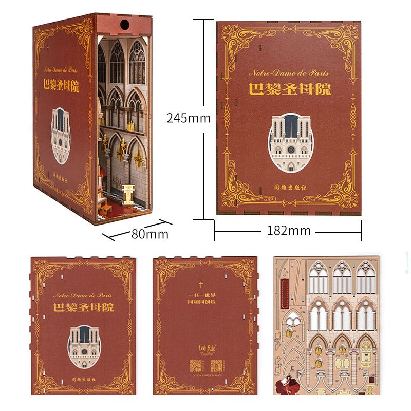 Notre Dame De Paris DIY Book Nook Kit — open display view