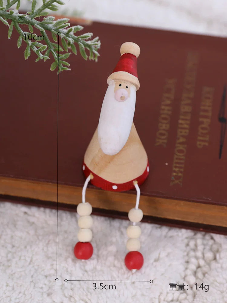 Nordic Vintage Wooden Christmas House with Warm LED Light - Rustic Snow Cabin Holiday Tabletop Decor & Gift