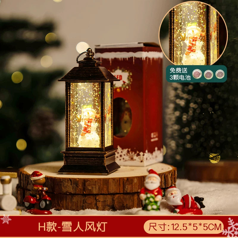 Light-Up Miniature Christmas Snow House Desktop Ornament Festive Village Scene Decor