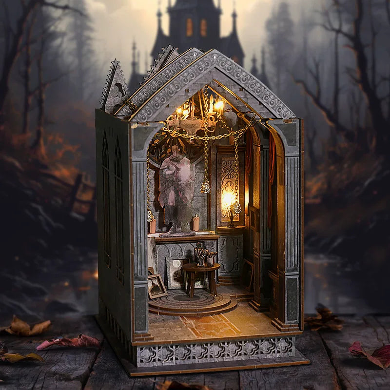 Gothic 3D Book Nook Kit | Miniature Wooden Bookshelf