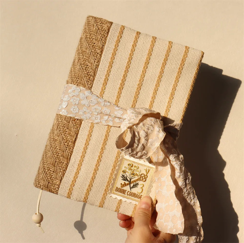 Handmade Fabric Book Cover & Journal Sleeve - A5/A6 Aesthetic Notebook Protector, Minimalist Cloth Planner Case & Creative Stationery Gift