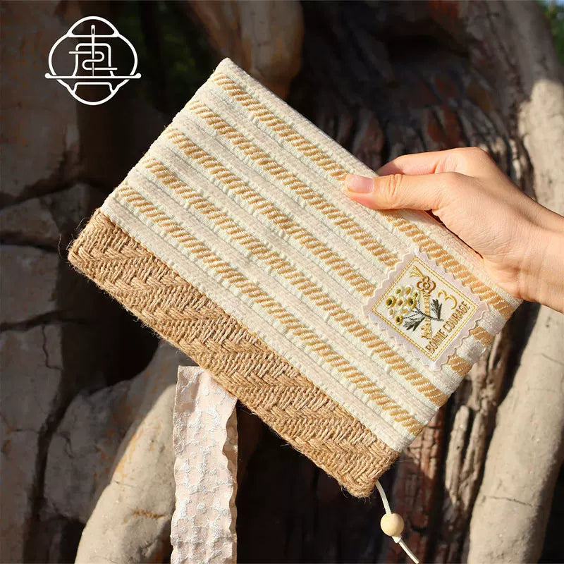 Handmade Fabric Book Cover & Journal Sleeve - A5/A6 Aesthetic Notebook Protector, Minimalist Cloth Planner Case & Creative Stationery Gift