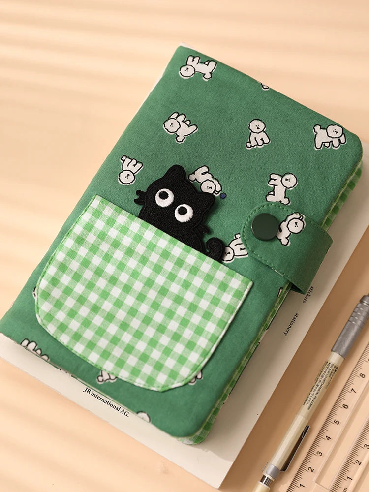 Aesthetic Loose Leaf Binder Journal Set Cute Refillable Planner Notebook with Stickers Tape & Ruler