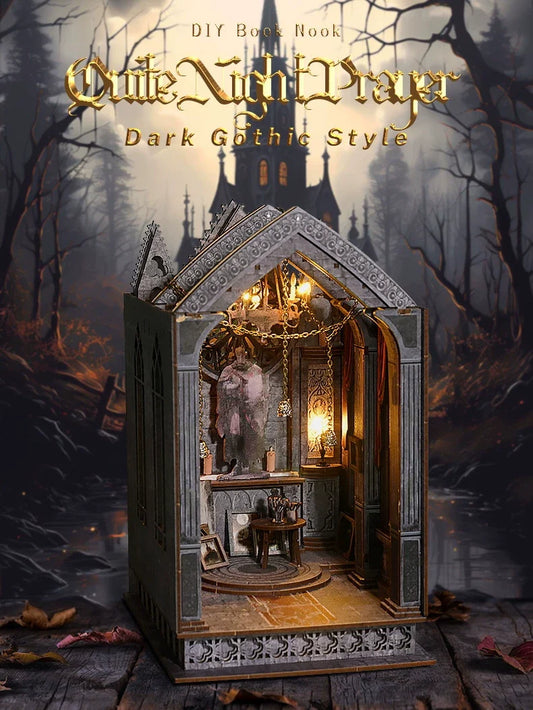 Gothic 3D Book Nook Kit | Miniature Wooden Bookshelf