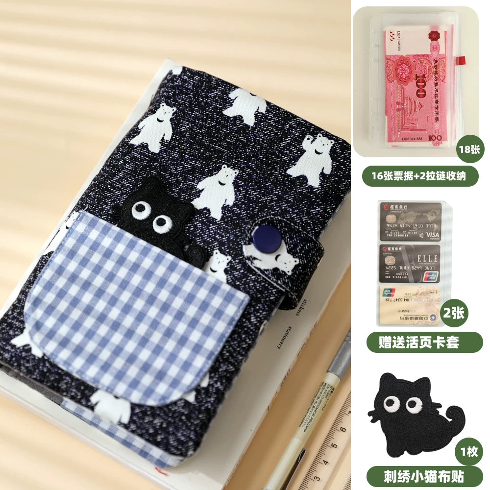 Cute Fabric Cash Stuffing Budget Binder - Aesthetic Money Savings Organizer Book with Envelopes for Budgeting & Cash Challenge