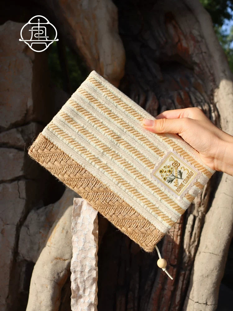 Handmade Fabric Book Cover & Journal Sleeve - A5/A6 Aesthetic Notebook Protector, Minimalist Cloth Planner Case & Creative Stationery Gift